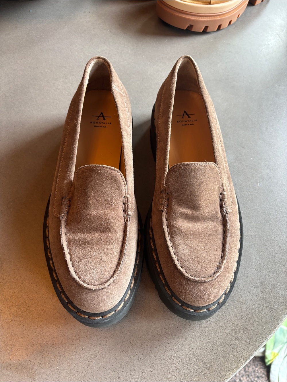 Aquitalia suede loafer